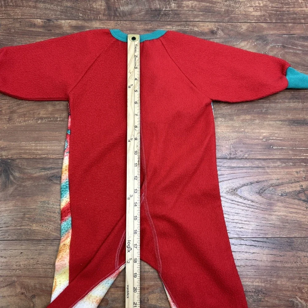 VTG 90s Looney Tunes Baby Taz 3T Fleece Sleeper Romper Red One Piece Outfit‎ USA